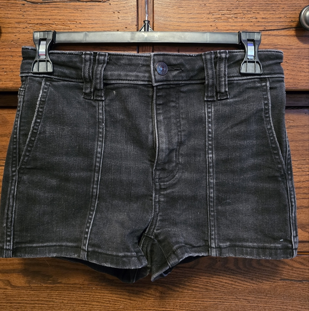 American Eagle Black Super High-Rise Jean Shorts